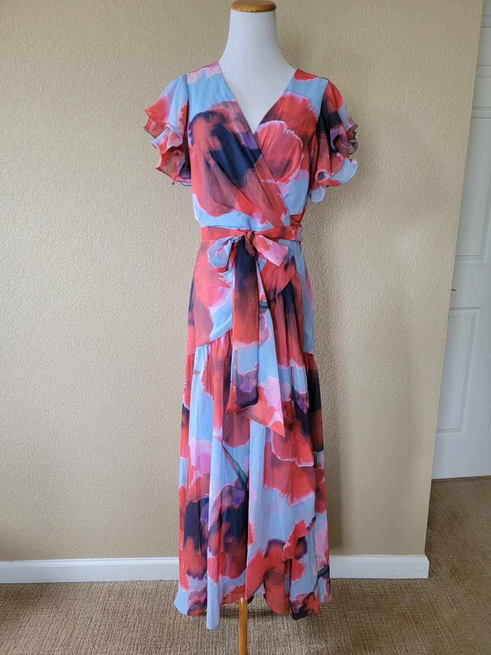 NWT Anthropologie Floral Wrap Maxi Dress By Hutch, Size M